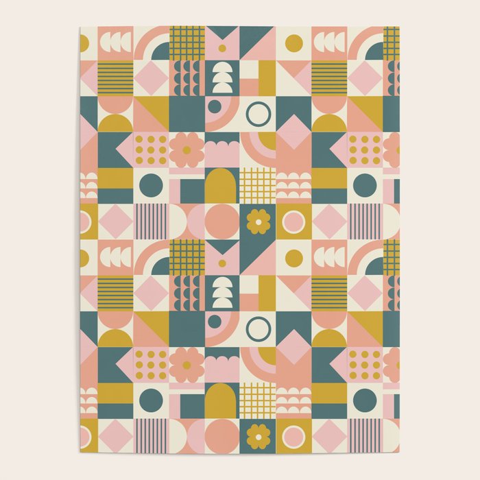 Mid Century Squares Poster Gallery Image 4