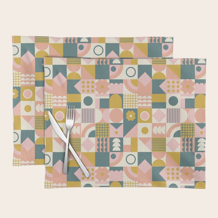 Mid Century Squares Placemat Gallery Image 1