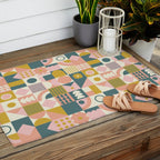 Mid Century Squares Outdoor Rug Gallery Image 2