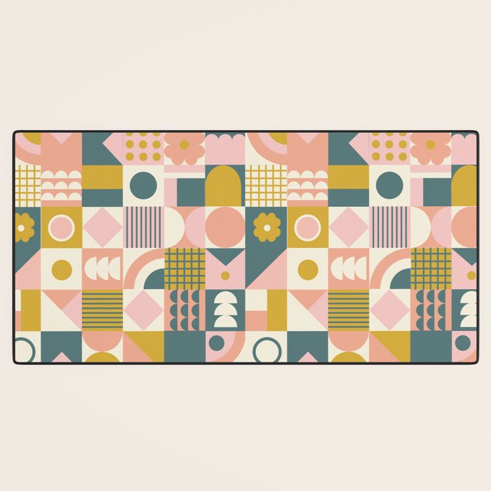 Mid Century Squares Desk Mat Gallery Image 3
