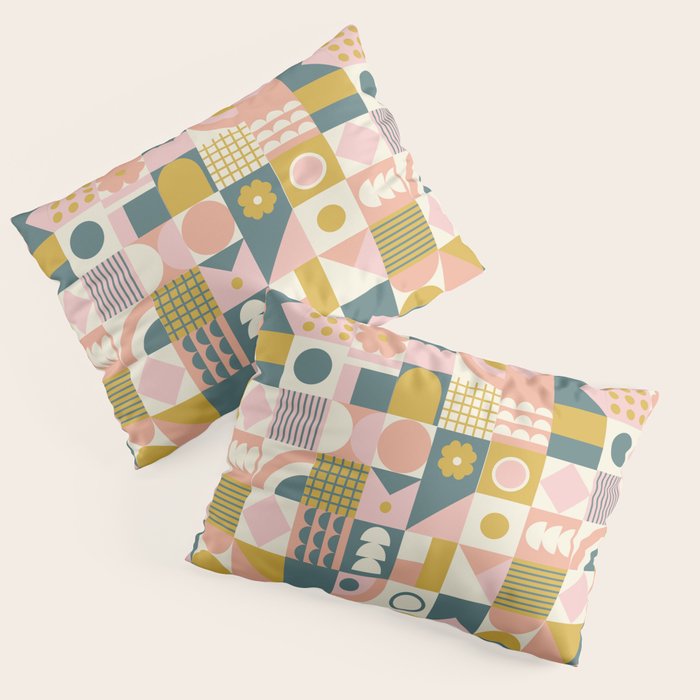 Mid Century Squares Pillow Sham Gallery Image 3