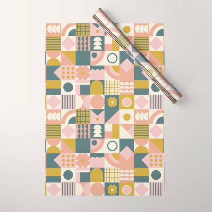 Mid Century Squares Wrapping Paper Gallery Image 1