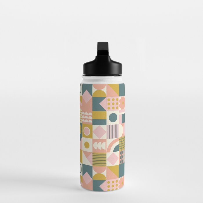 Mid Century Squares Water Bottle Gallery Image 3