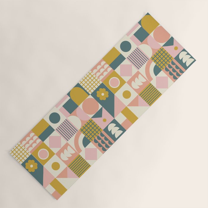 Mid Century Squares Yoga Mat Gallery Image 1