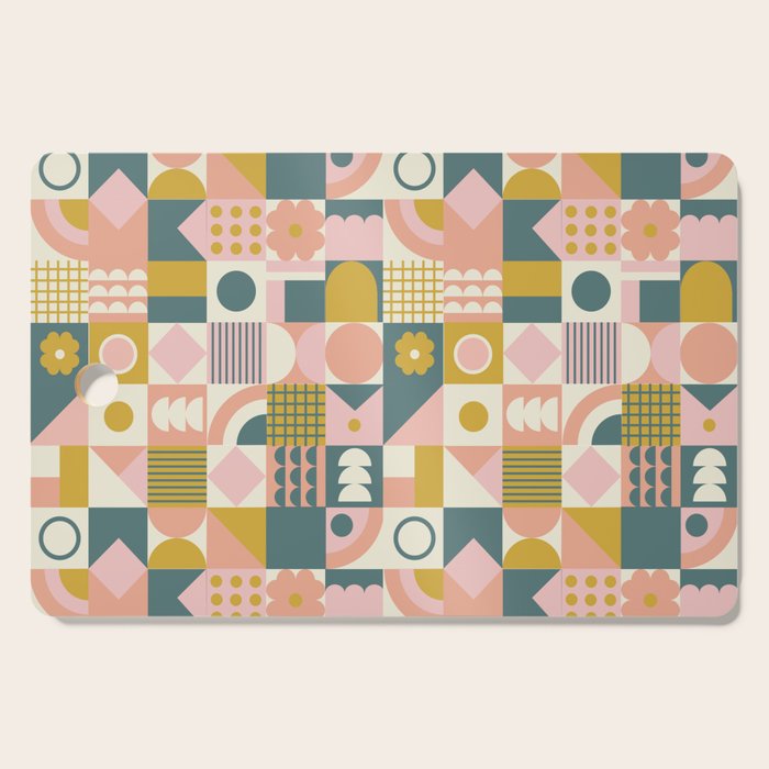Mid Century Squares Cutting Board Gallery Image 1