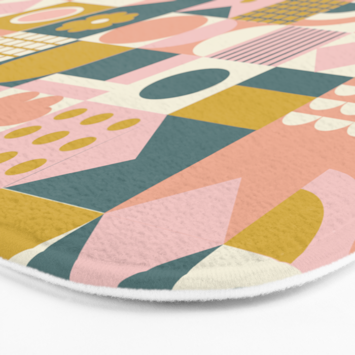 Mid Century Squares Bath Mat Gallery Image 3