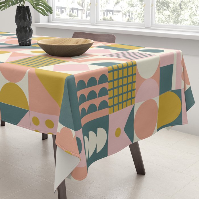 Mid Century Squares Tablecloth Gallery Image 3