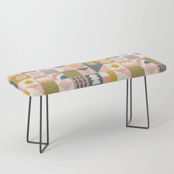 Mid Century Squares Bench Gallery Image 1