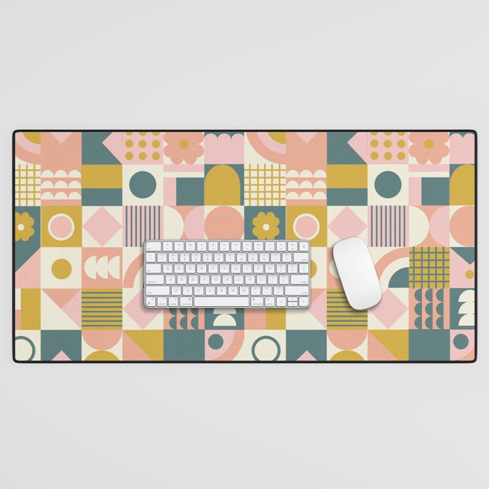 Mid Century Squares Desk Mat Gallery Image 1