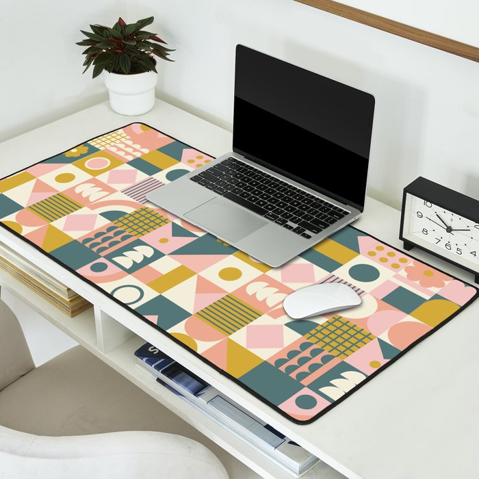 Mid Century Squares Desk Mat Gallery Image 2