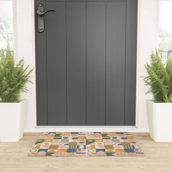 Mid Century Squares Welcome Mat Gallery Image 3