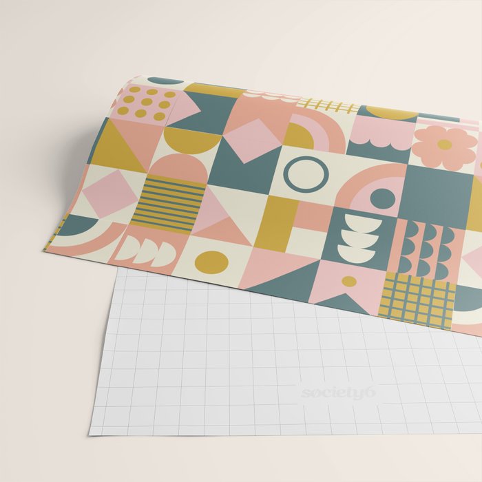 Mid Century Squares Wrapping Paper Gallery Image 2