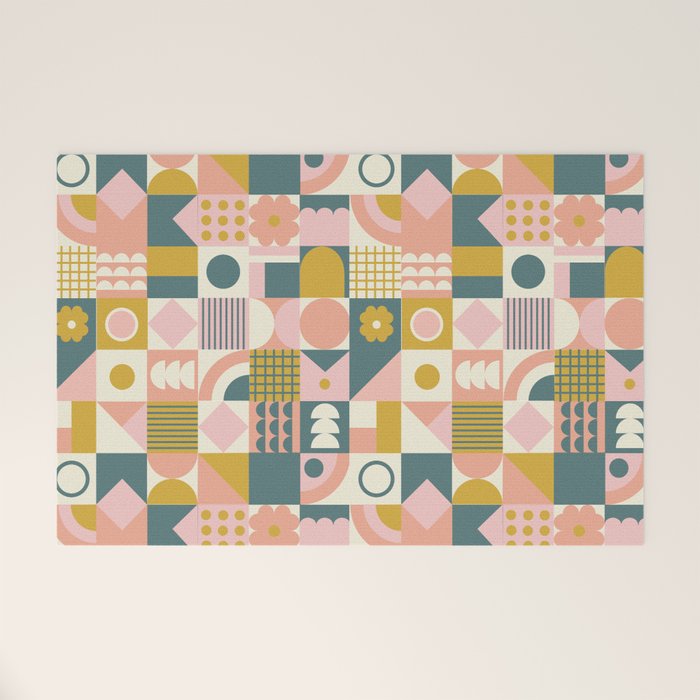 Mid Century Squares Welcome Mat Gallery Image 1