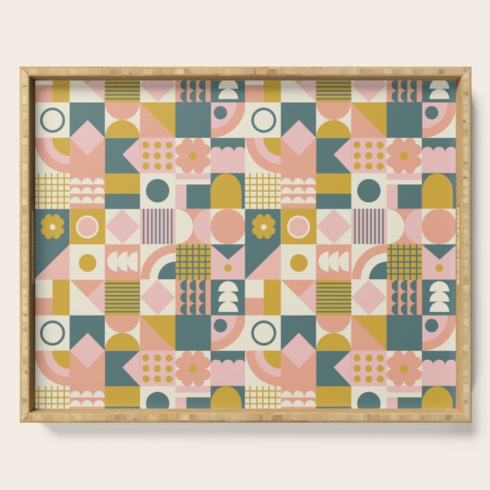 Mid Century Squares Serving Tray Gallery Image 1