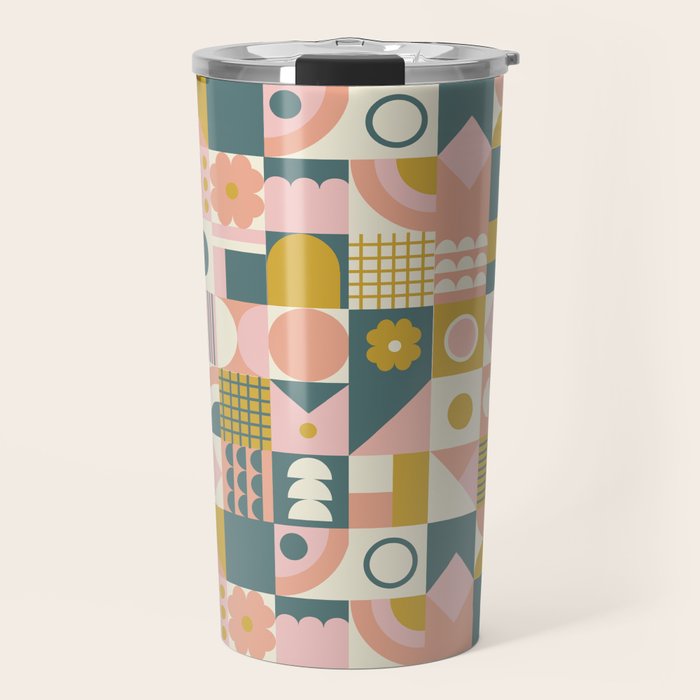 Mid Century Squares Travel Mug Gallery Image 1