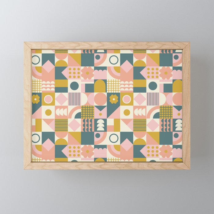 Mid Century Squares Mini Art Print Gallery Image 1