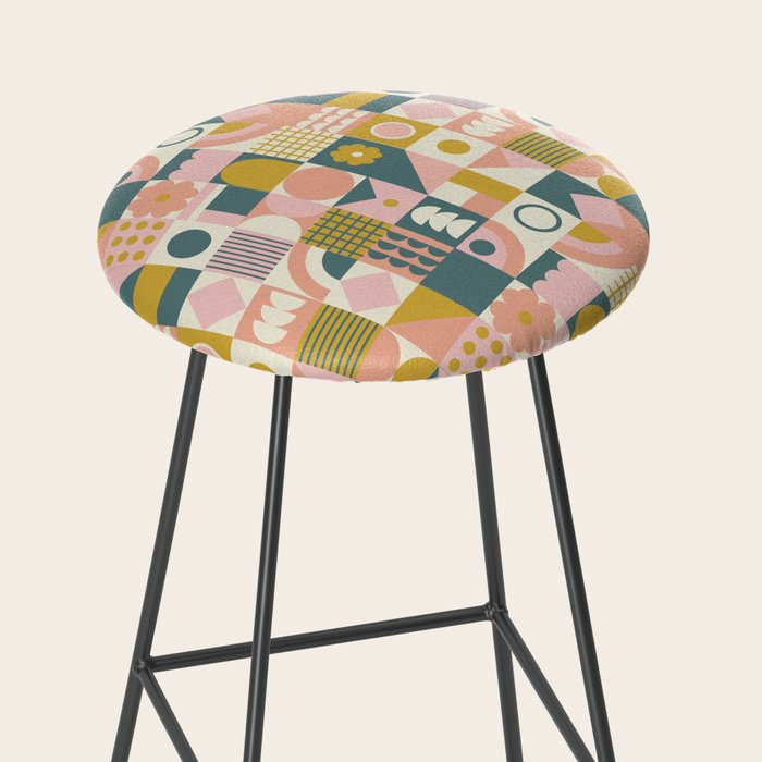 Mid Century Squares Stool Gallery Image 2