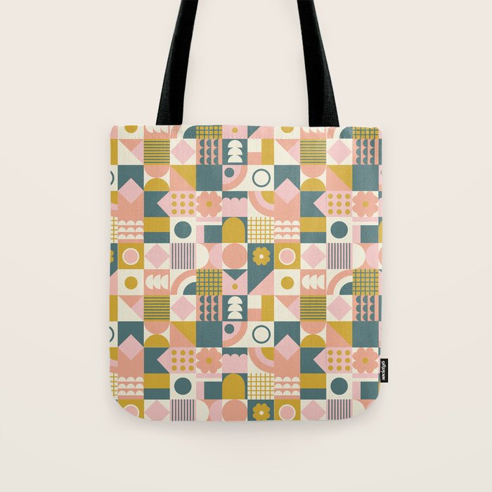 Mid Century Squares Tote Bag Gallery Image 1