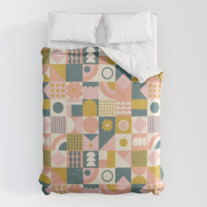 Mid Century Squares Duvet Cover Gallery Image 1