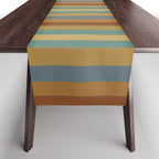Mixed Stripes Pattern XX Retro Earthy Table Runner Gallery Image 1