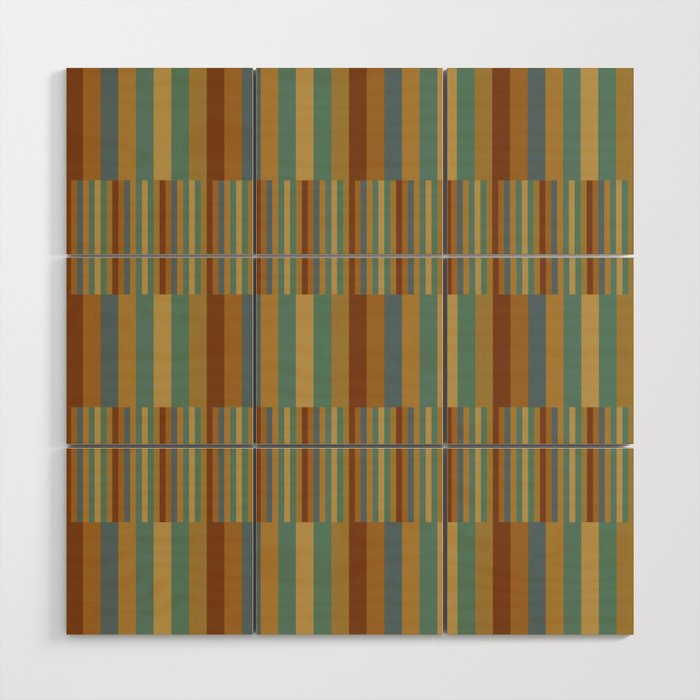 Mixed Stripes Pattern XX Retro Earthy Wood Wall Art Gallery Image 1