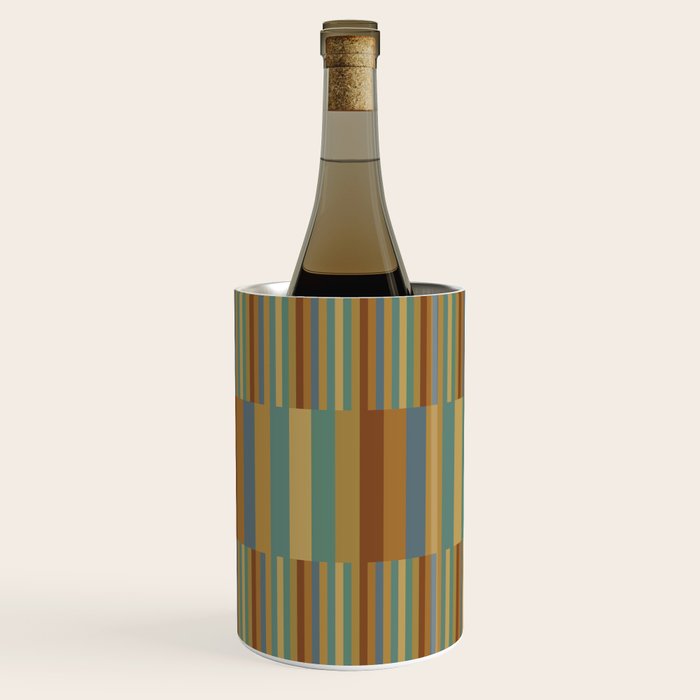 Mixed Stripes Pattern XX Retro Earthy Wine Chiller Gallery Image 3