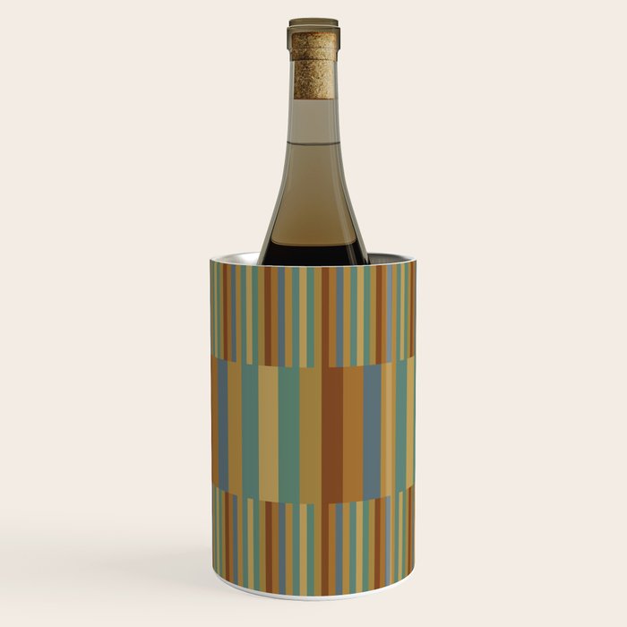 Mixed Stripes Pattern XX Retro Earthy Wine Chiller Gallery Image 2