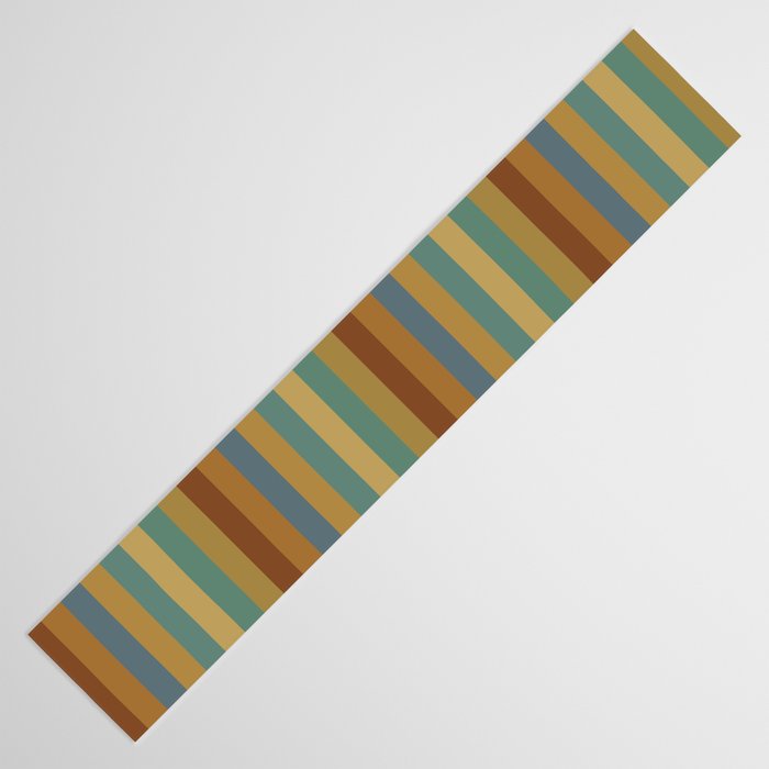 Mixed Stripes Pattern XX Retro Earthy Table Runner Gallery Image 3