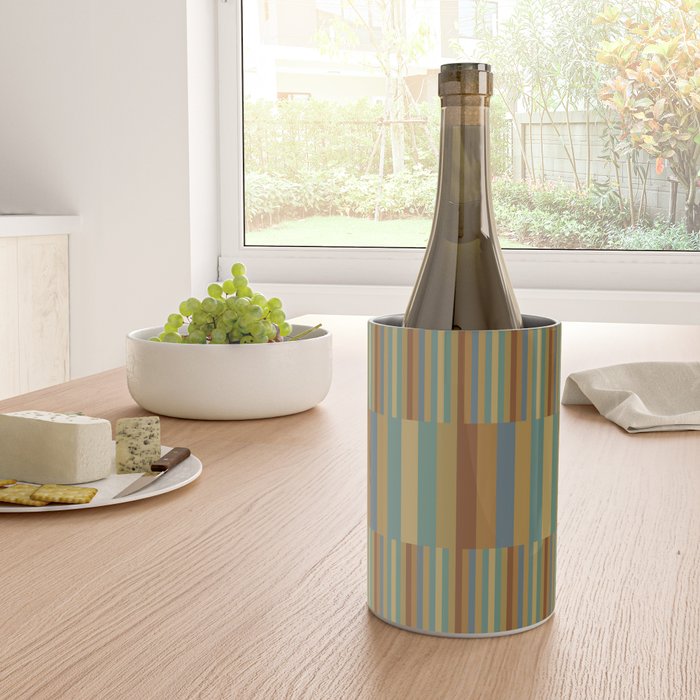 Mixed Stripes Pattern XX Retro Earthy Wine Chiller Gallery Image 4