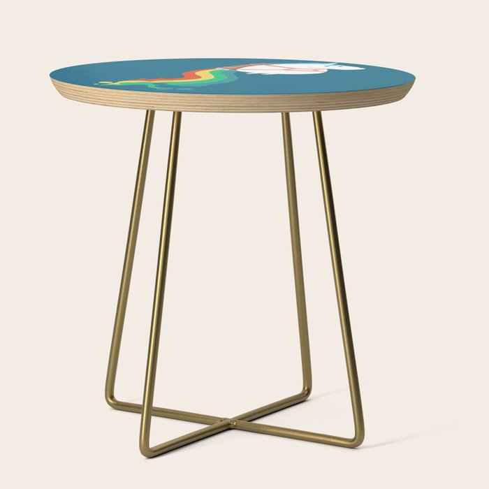 Fat Unicorn on Rainbow Jetpack Side Table Gallery Image 1