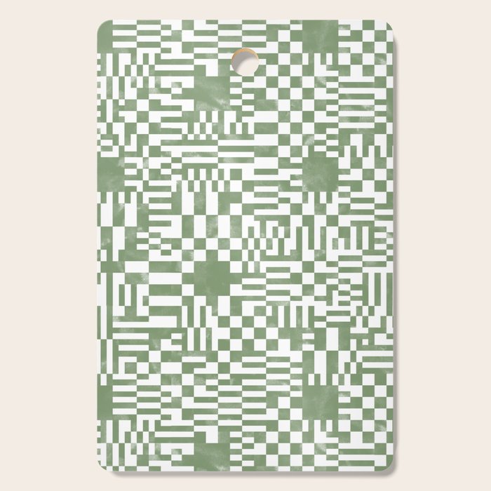 Green Op Art Vibes Cutting Board Gallery Image 1