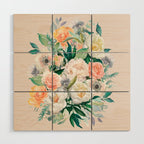 Pastel flower bouquet with roses Wood Wall Art Gallery Image 1