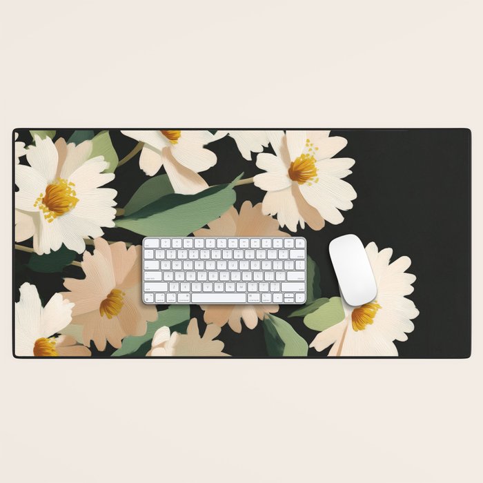Soft Bloom Noir Desk Mat Gallery Image 1