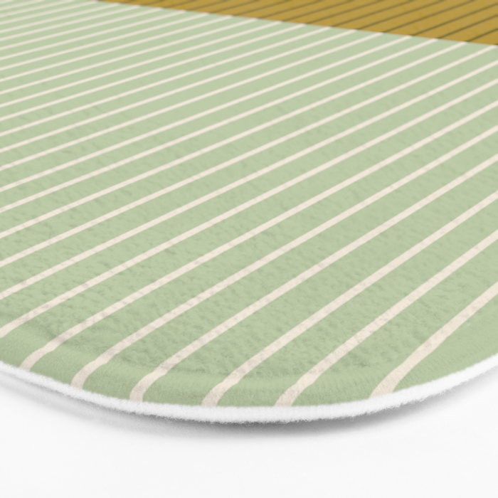 Color Block Lines XXI Moss Bath Mat Gallery Image 3