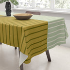 Color Block Lines XXI Moss Tablecloth Gallery Image 3