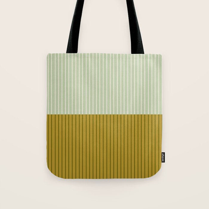 Color Block Lines XXI Moss Tote Bag Gallery Image 1