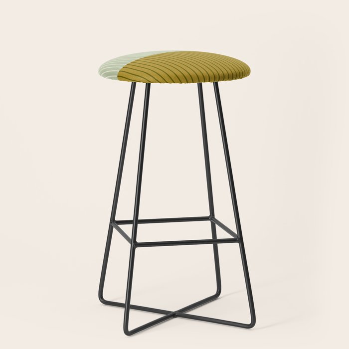 Color Block Lines XXI Moss Stool Gallery Image 1