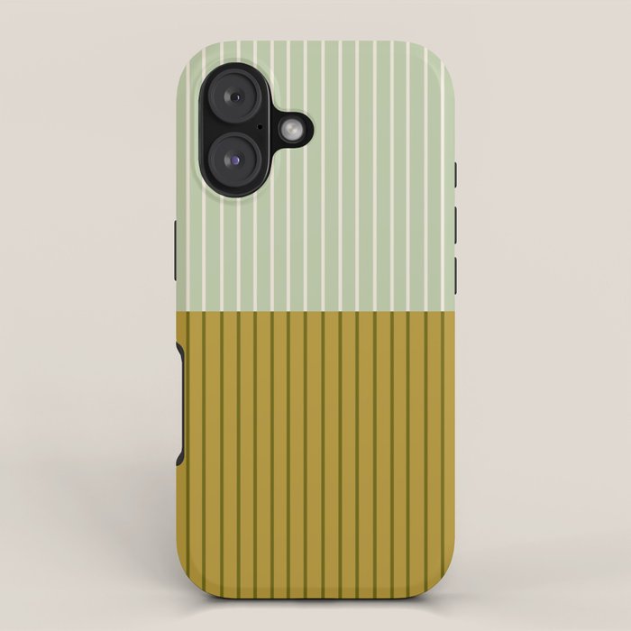 Color Block Lines XXI Moss iPhone Case Gallery Image 1