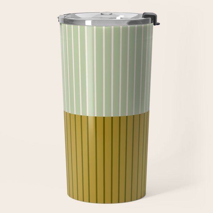 Color Block Lines XXI Moss Travel Mug Gallery Image 2