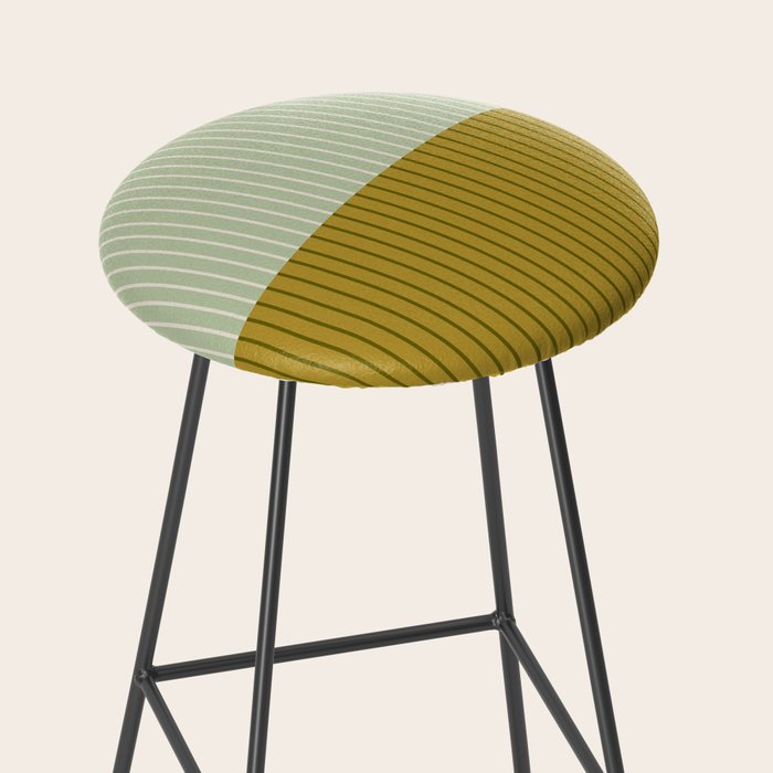 Color Block Lines XXI Moss Stool Gallery Image 2