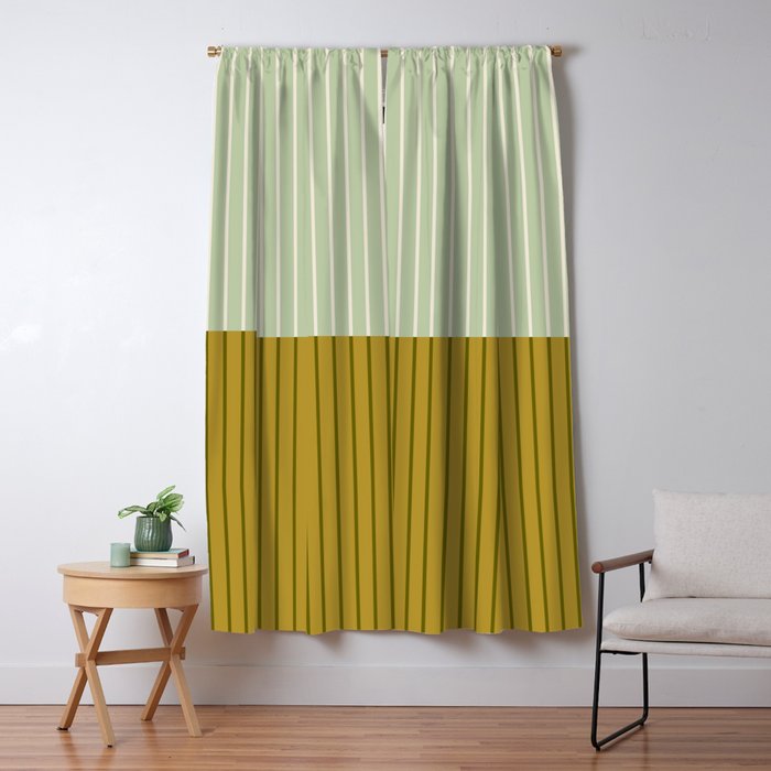 Color Block Lines XXI Moss Window Curtain Gallery Image 5