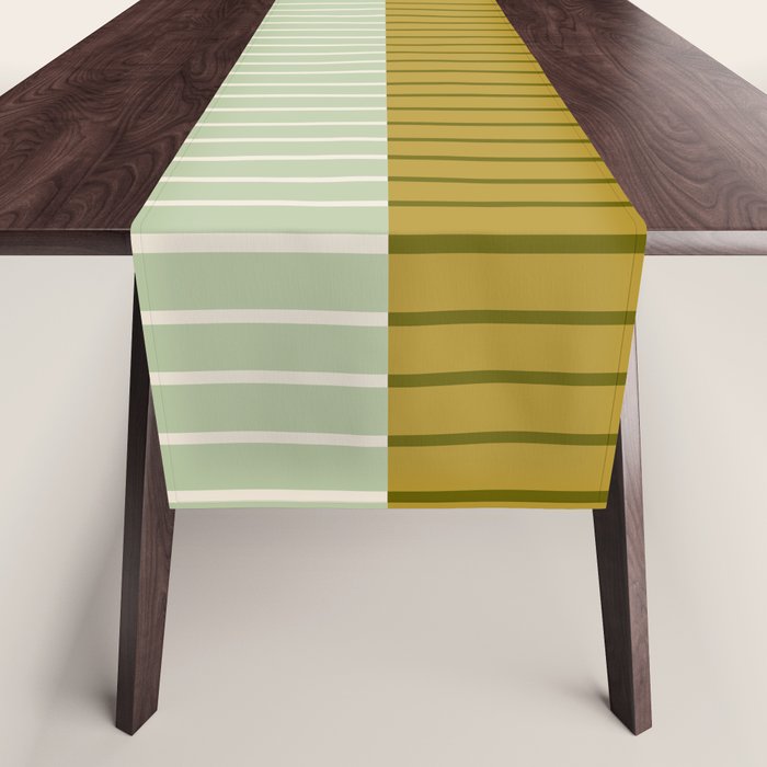 Color Block Lines XXI Moss Table Runner Gallery Image 1