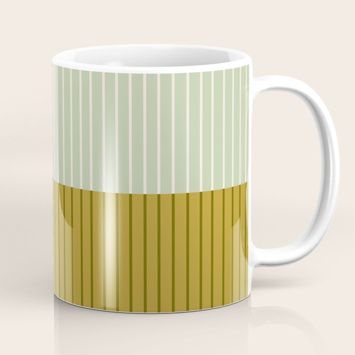 Color Block Lines XXI Moss Coffee Mug Gallery Image 1