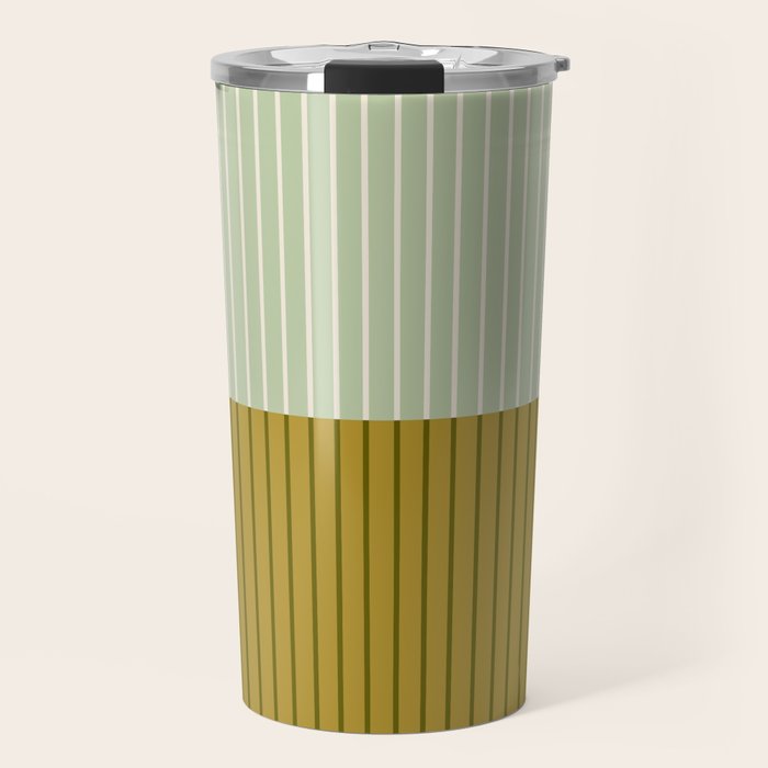 Color Block Lines XXI Moss Travel Mug Gallery Image 1
