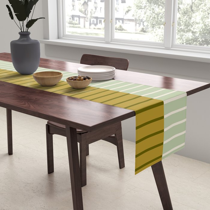 Color Block Lines XXI Moss Table Runner Gallery Image 2