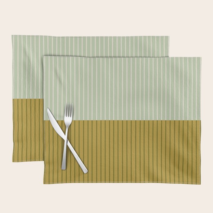 Color Block Lines XXI Moss Placemat Gallery Image 1