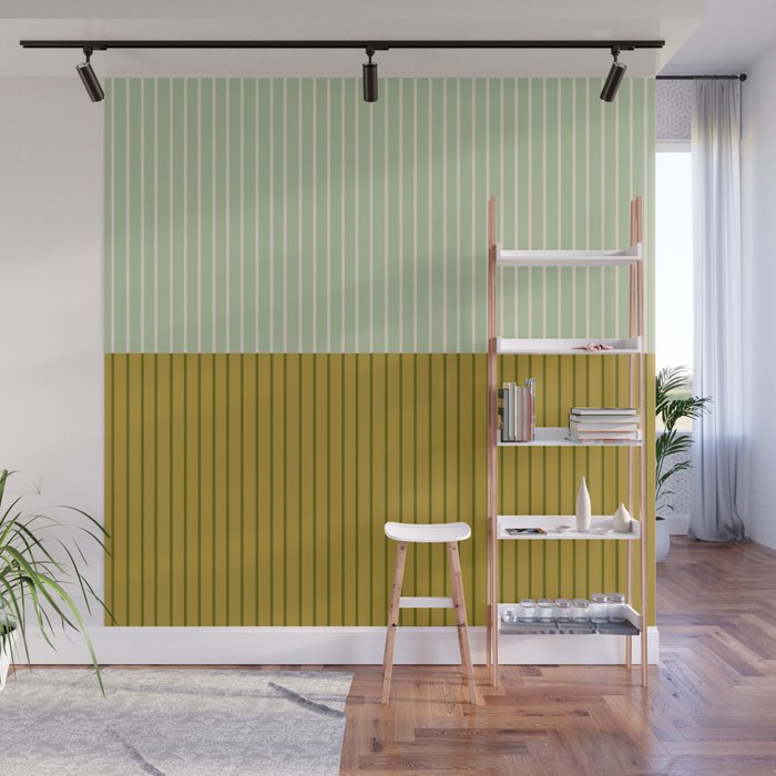 Color Block Lines XXI Moss Wall Mural Gallery Image 1