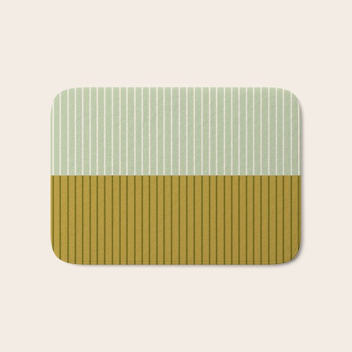 Color Block Lines XXI Moss Bath Mat Gallery Image 1