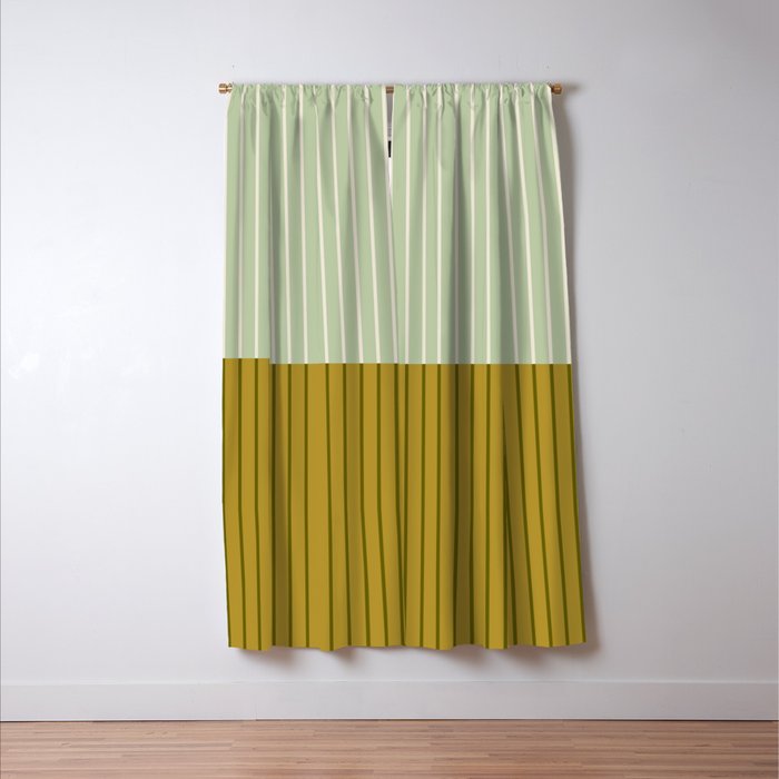 Color Block Lines XXI Moss Window Curtain Gallery Image 3