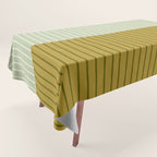 Color Block Lines XXI Moss Tablecloth Gallery Image 1